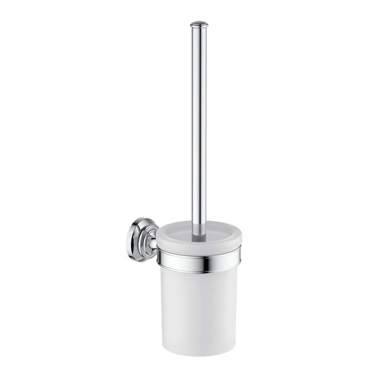 Modern Brass Toilet Brush with Frosted Glass & ABS Brush Head AA240062