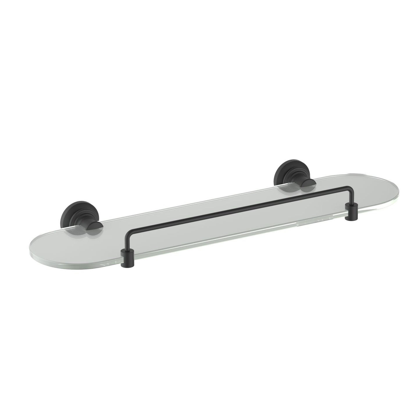 Oval Frosted Glass Shelf With Brass Holder AA240072