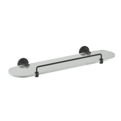 Oval Frosted Glass Shelf With Brass Holder AA240072