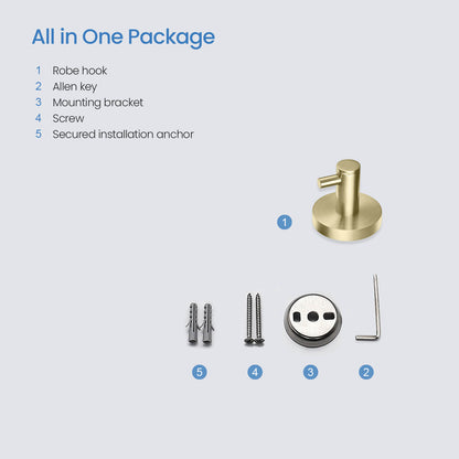 Solid brass bathroom robe hook AA260011