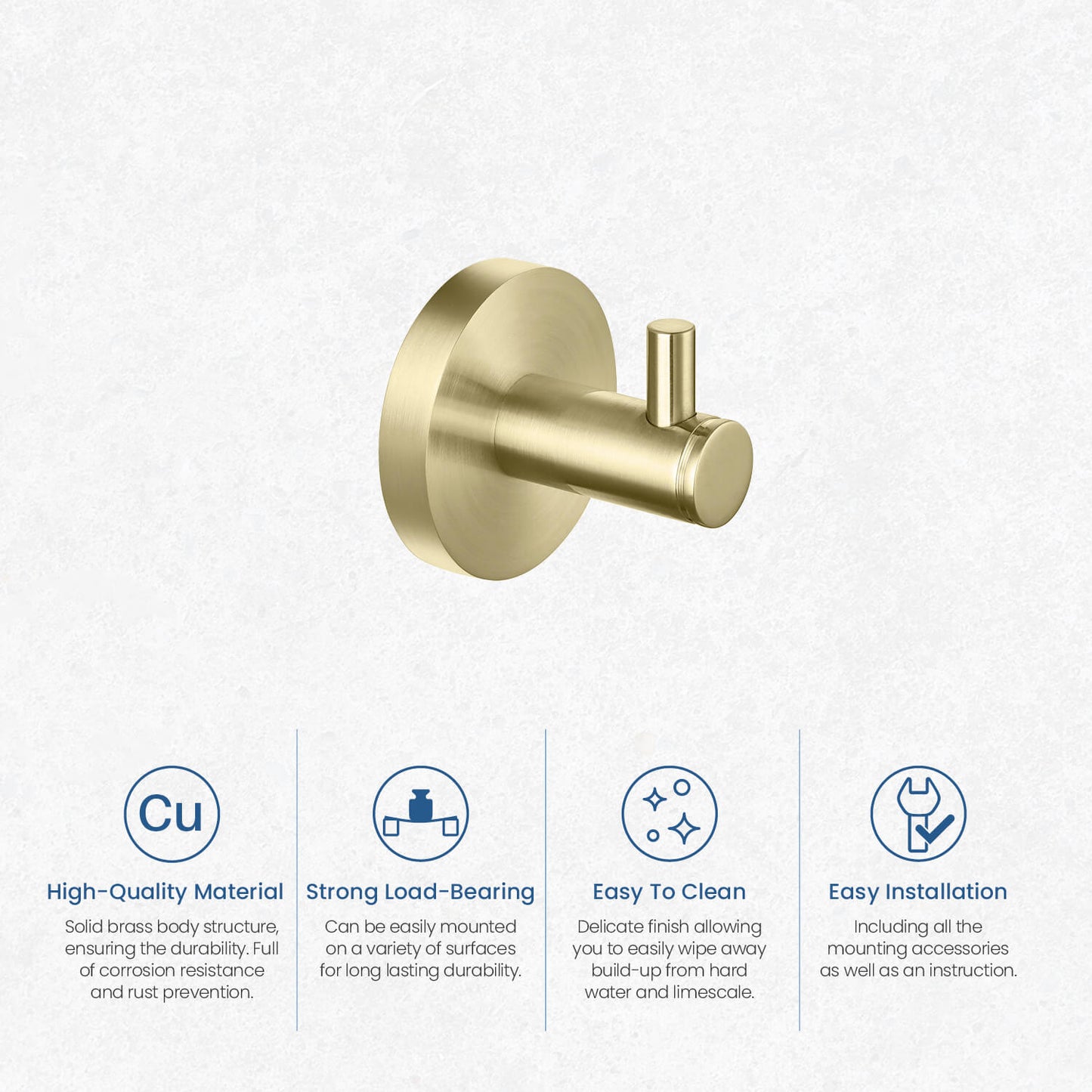 Solid brass bathroom robe hook AA260011