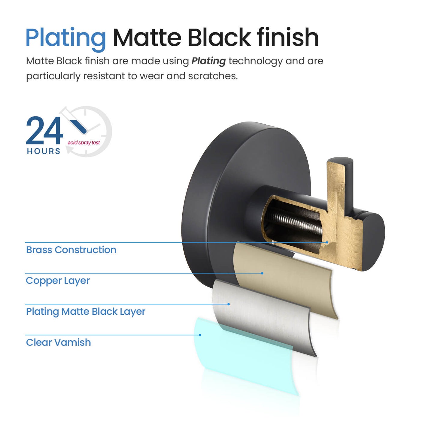 Solid brass bathroom robe hook AA260011