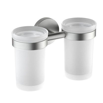 Aquavit Double Space-Saving Glass Tumbler With Brass Holder AA260032