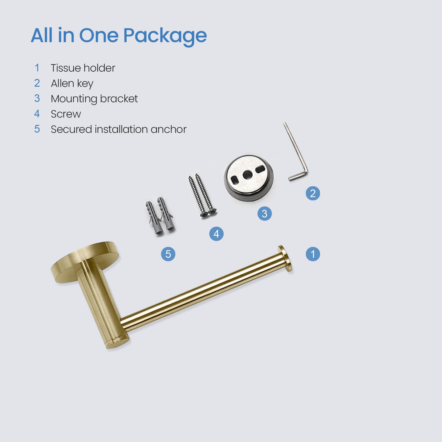 Premium Design Brass Tissue Holder Without AA260041