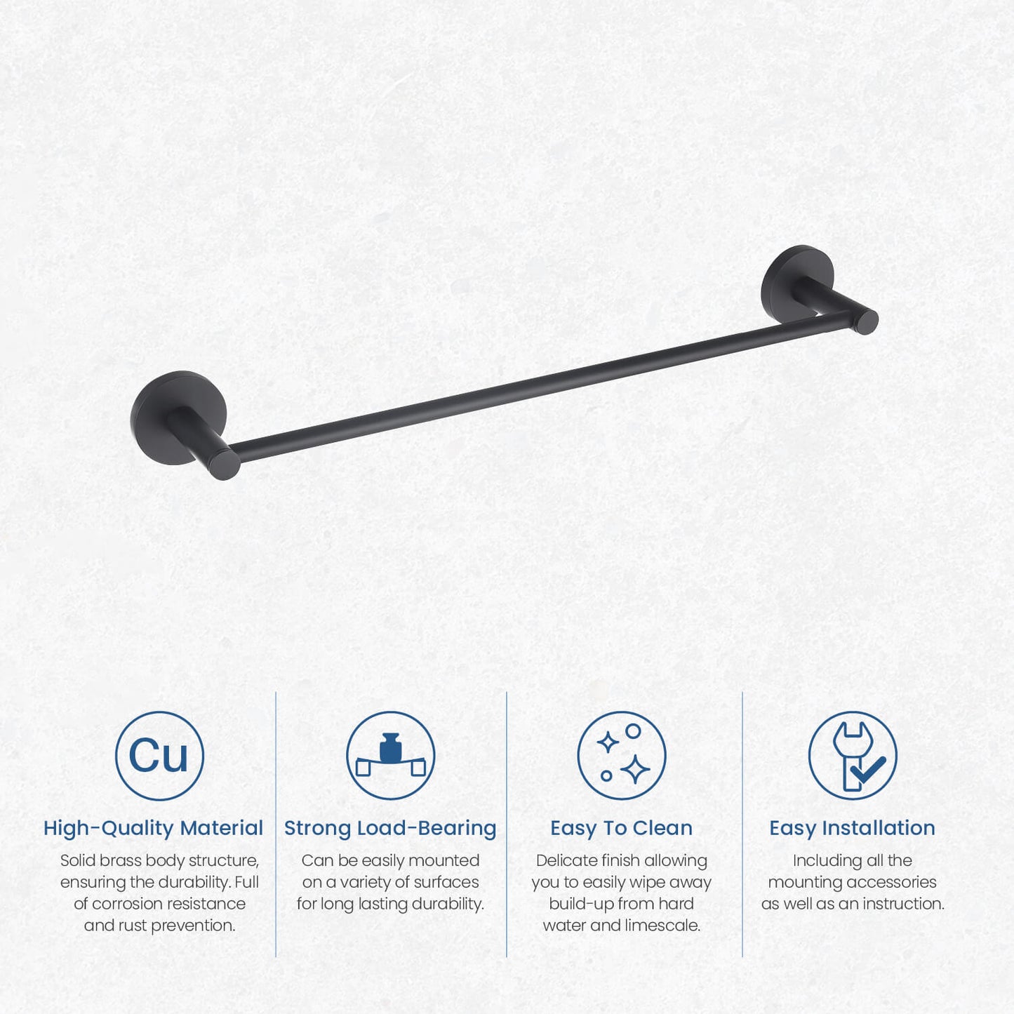 Orbis High-Quality Brass Towel Bar 450mm AA260052