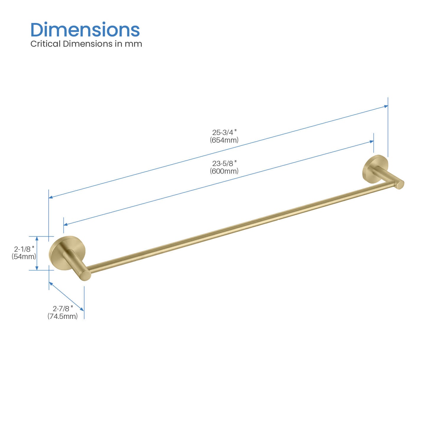 Orbis Luxury Brass Wall-Mounted Towel Bar AA260053