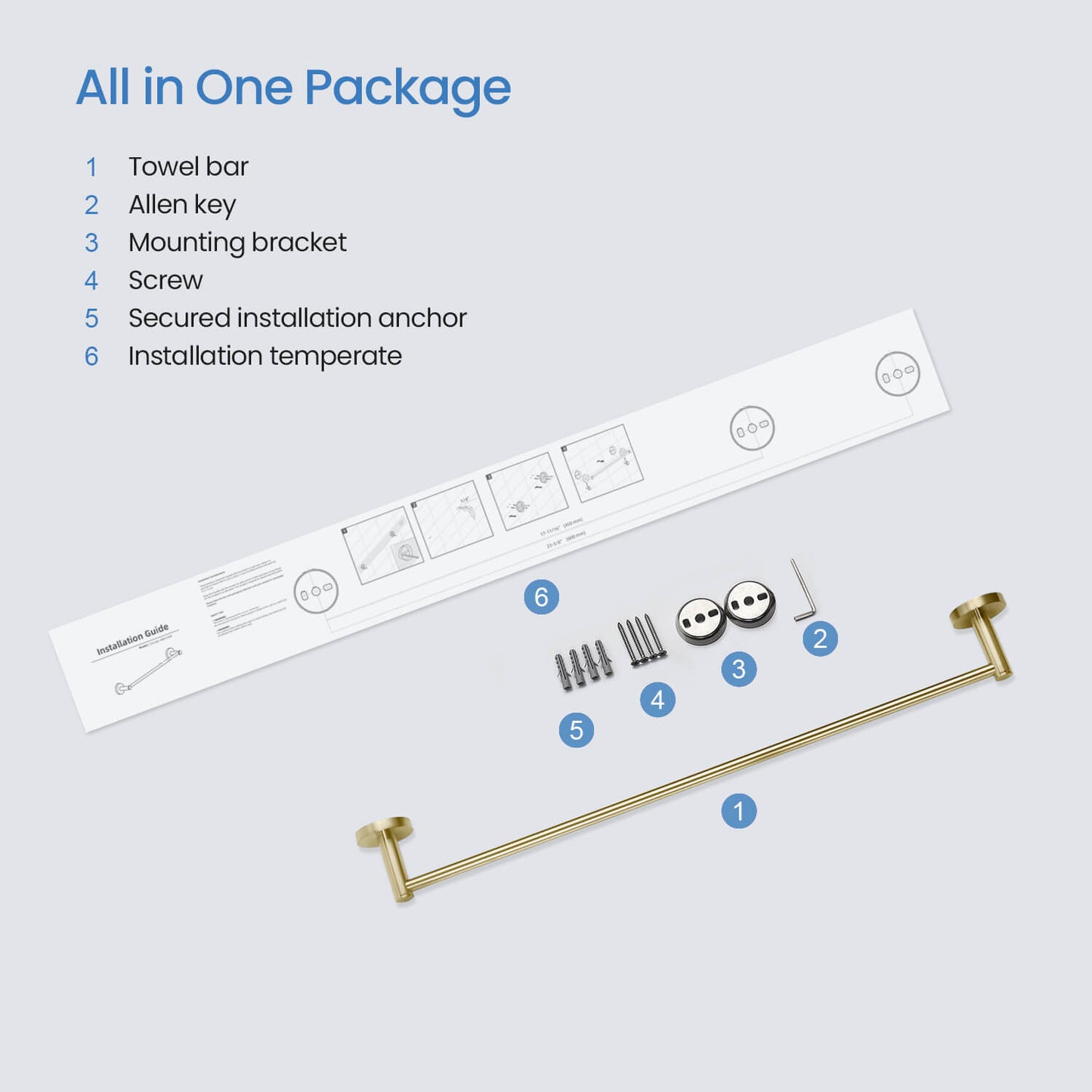 Orbis Luxury Brass Wall-Mounted Towel Bar AA260053