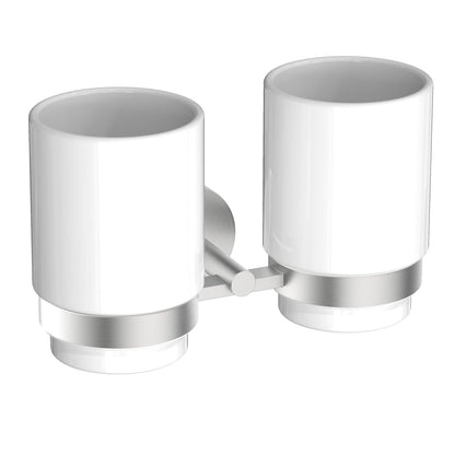 Wall-Mounted Ceramic Tumbler Holder for Modern Bathrooms AA320032