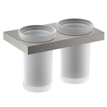 CITI Functional Double  Frosted Tumbler with brass holder AA350034