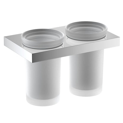 CITI Functional Double  Frosted Tumbler with brass holder AA350034