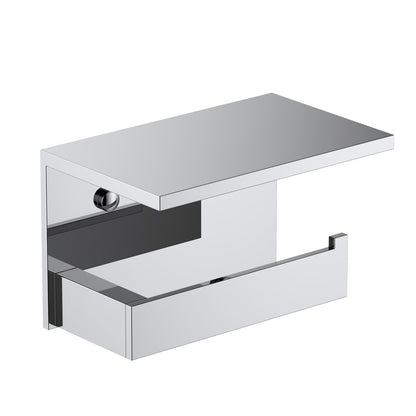 Heavy-Duty Brass Toilet Paper Holder with Shelf AA350043