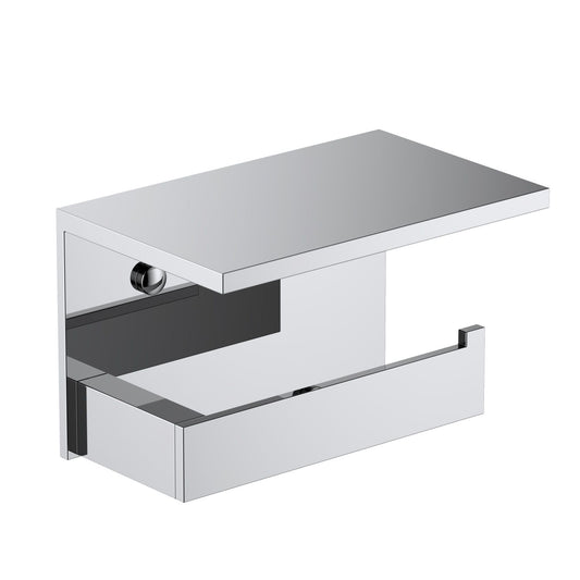Heavy-Duty Brass Toilet Paper Holder with Shelf AA350043
