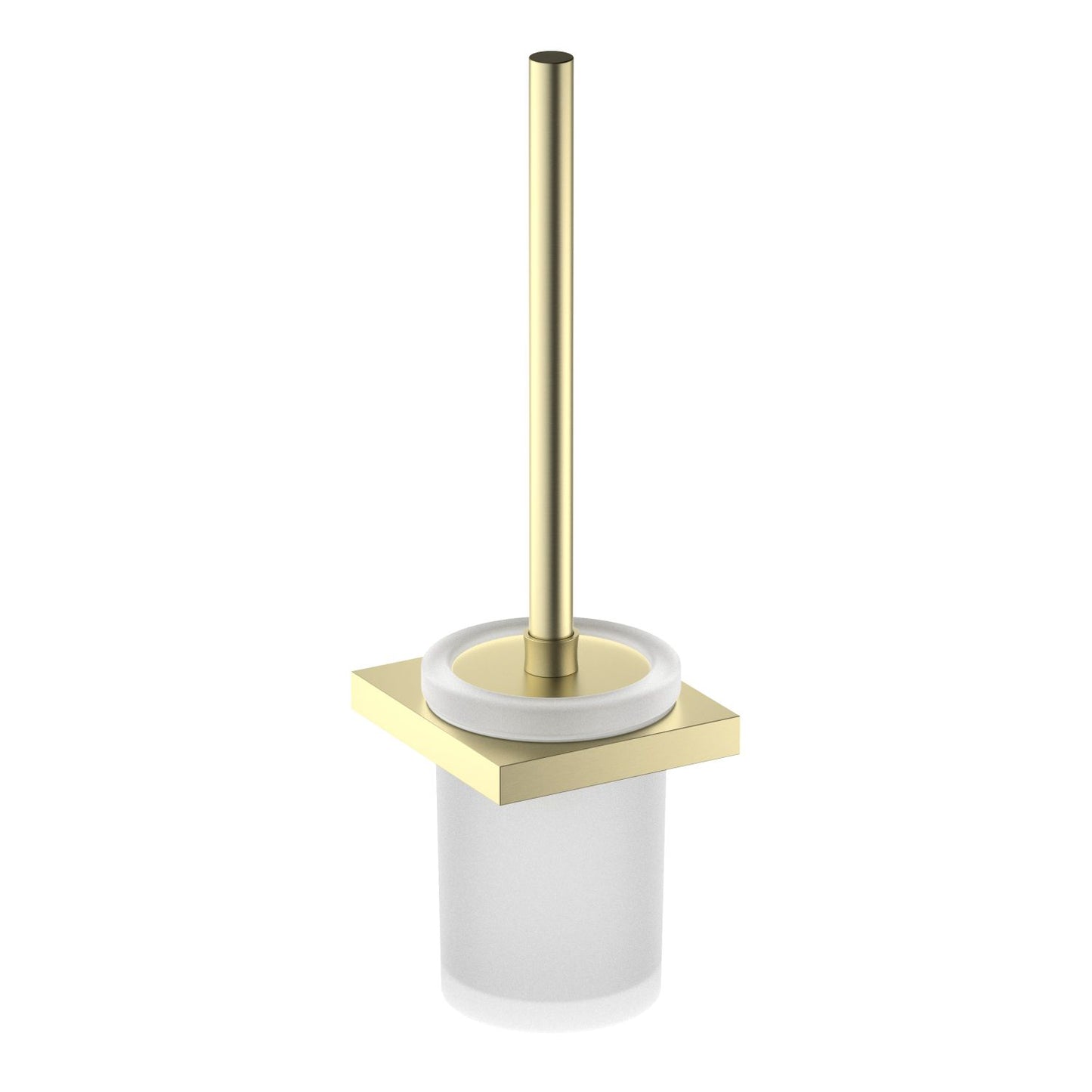 Premium Solid Brass Toilet Brush Set with Frosted Glass Tumbler AA350061
