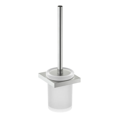 Premium Solid Brass Toilet Brush Set with Frosted Glass Tumbler AA350061