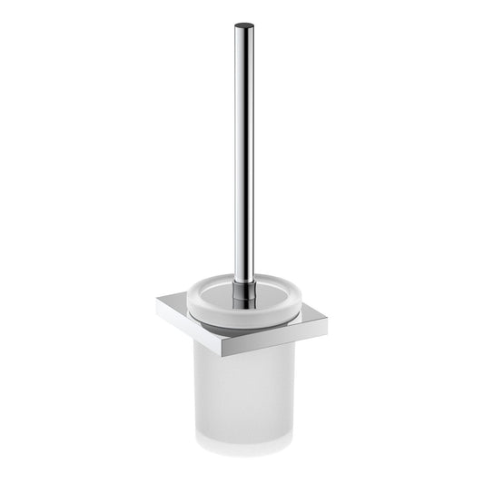 Premium Solid Brass Toilet Brush Set with Frosted Glass Tumbler AA350061