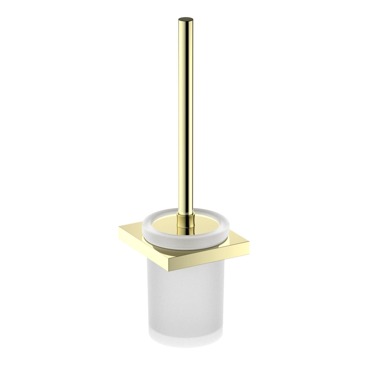 Premium Solid Brass Toilet Brush Set with Frosted Glass Tumbler AA350061