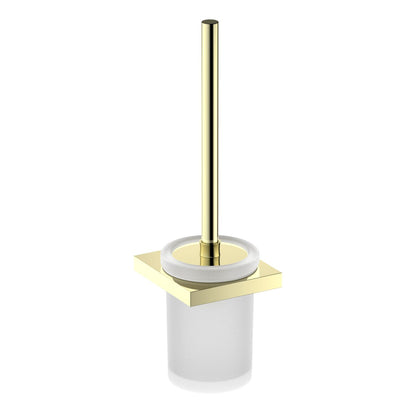Premium Solid Brass Toilet Brush Set with Frosted Glass Tumbler AA350061