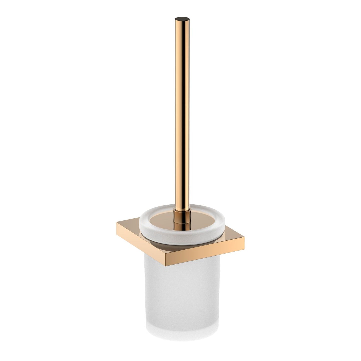 Premium Solid Brass Toilet Brush Set with Frosted Glass Tumbler AA350061