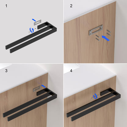 Double Wall mounted Bathroom Brass Towel holder AA350082