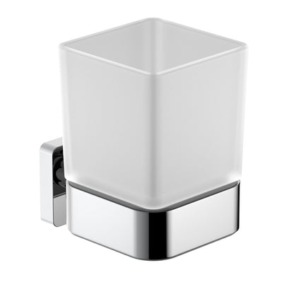 Aura Single Frosted Tumbler with brass holder AA380031