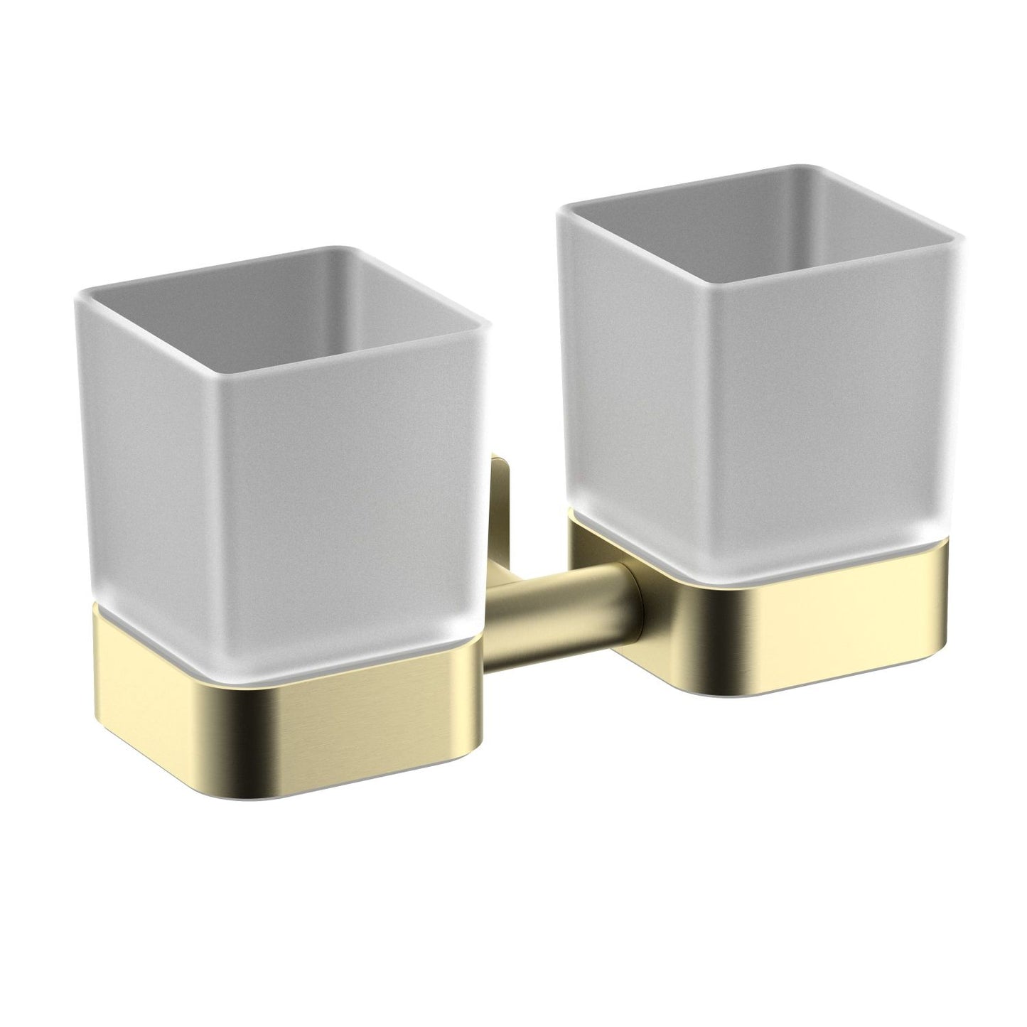 Double Frosted Tumbler with brass holder AA380032