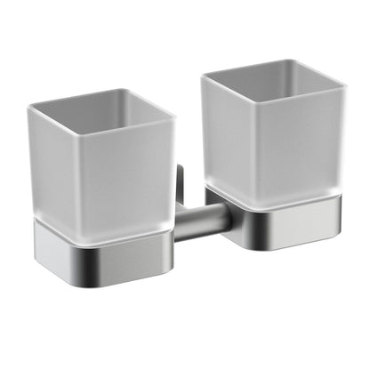 Double Frosted Tumbler with brass holder AA380032
