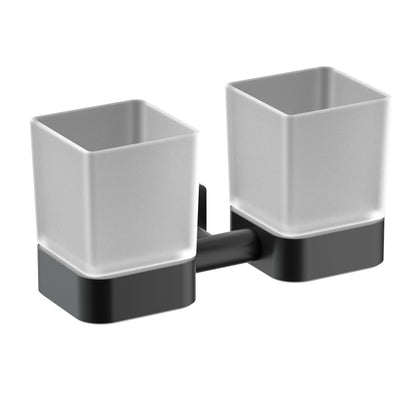 Double Frosted Tumbler with brass holder AA380032