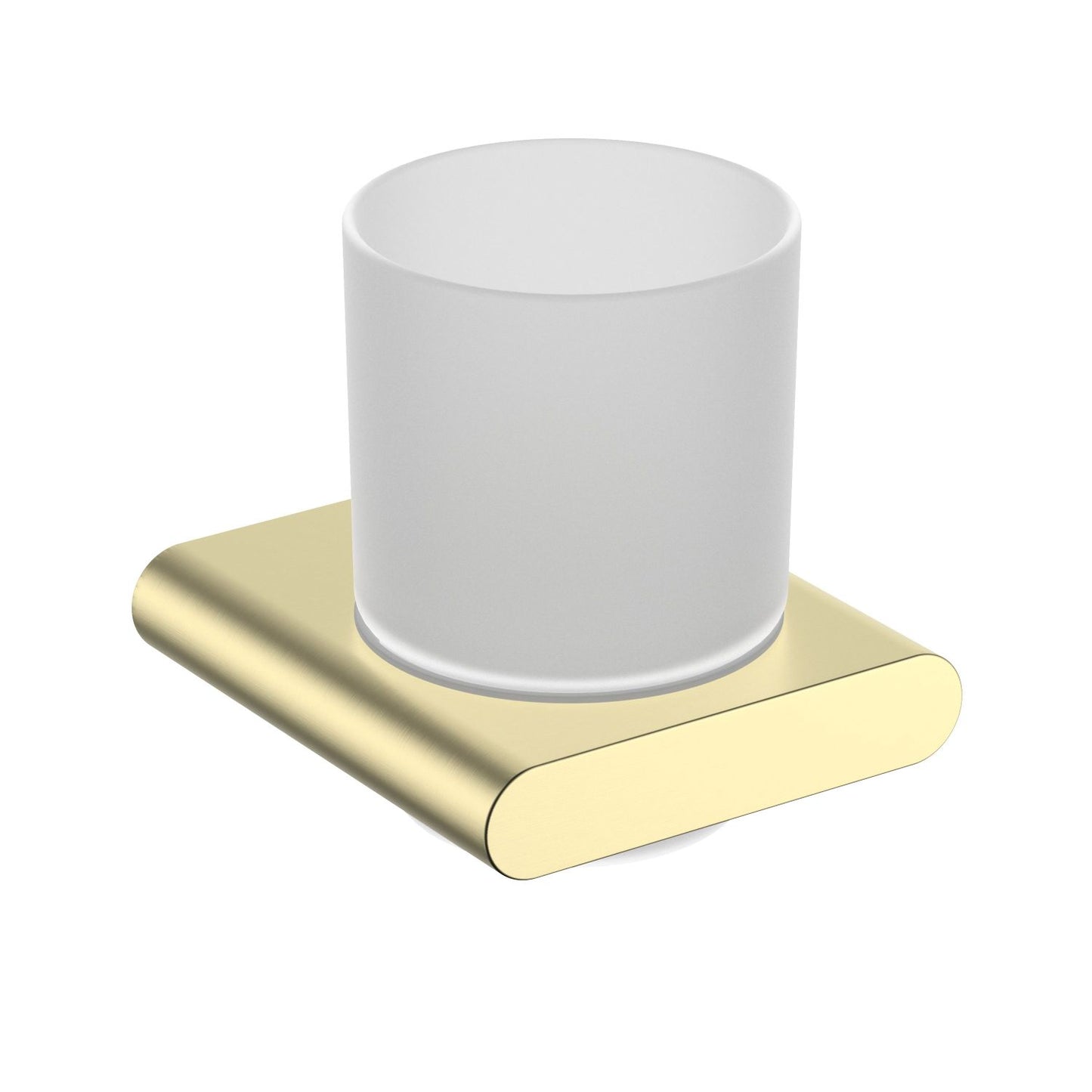 Minimalist Zinc Alloy Glass Holder with Frosted Glass Tumbler AA400031