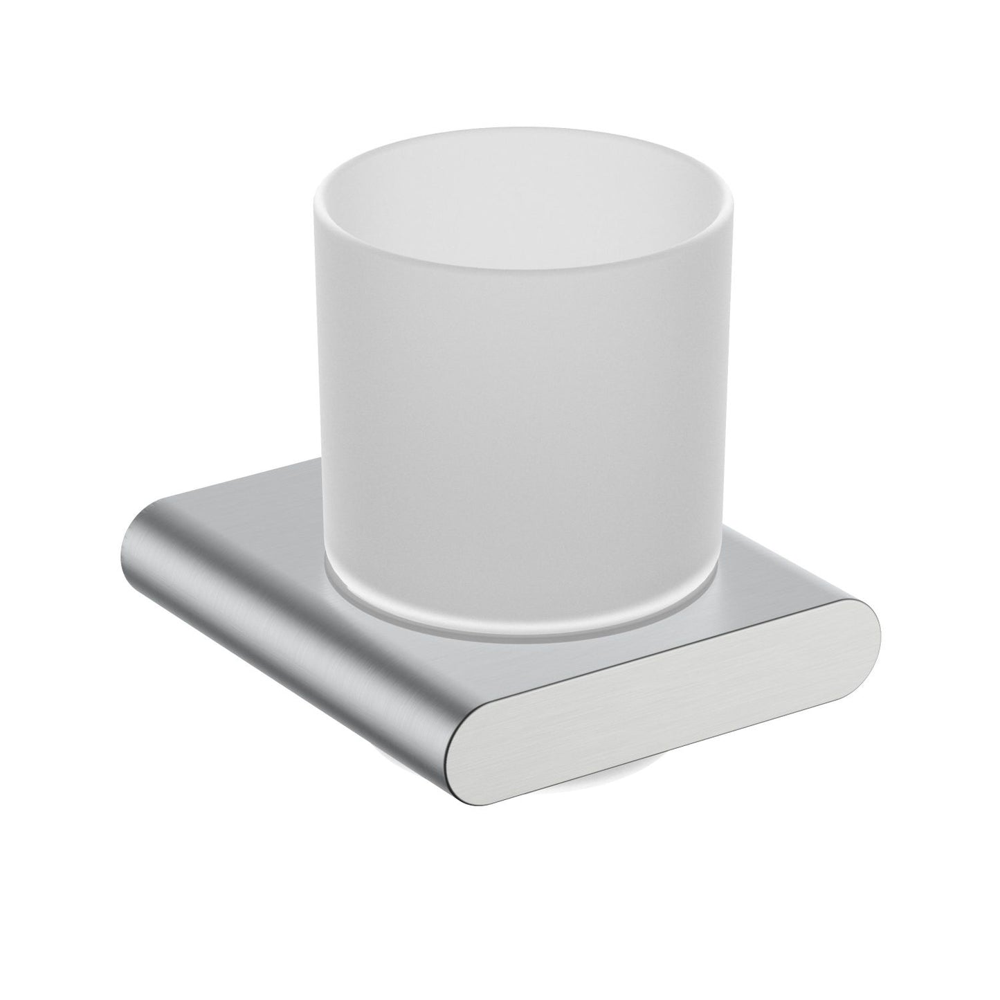 Minimalist Zinc Alloy Glass Holder with Frosted Glass Tumbler AA400031