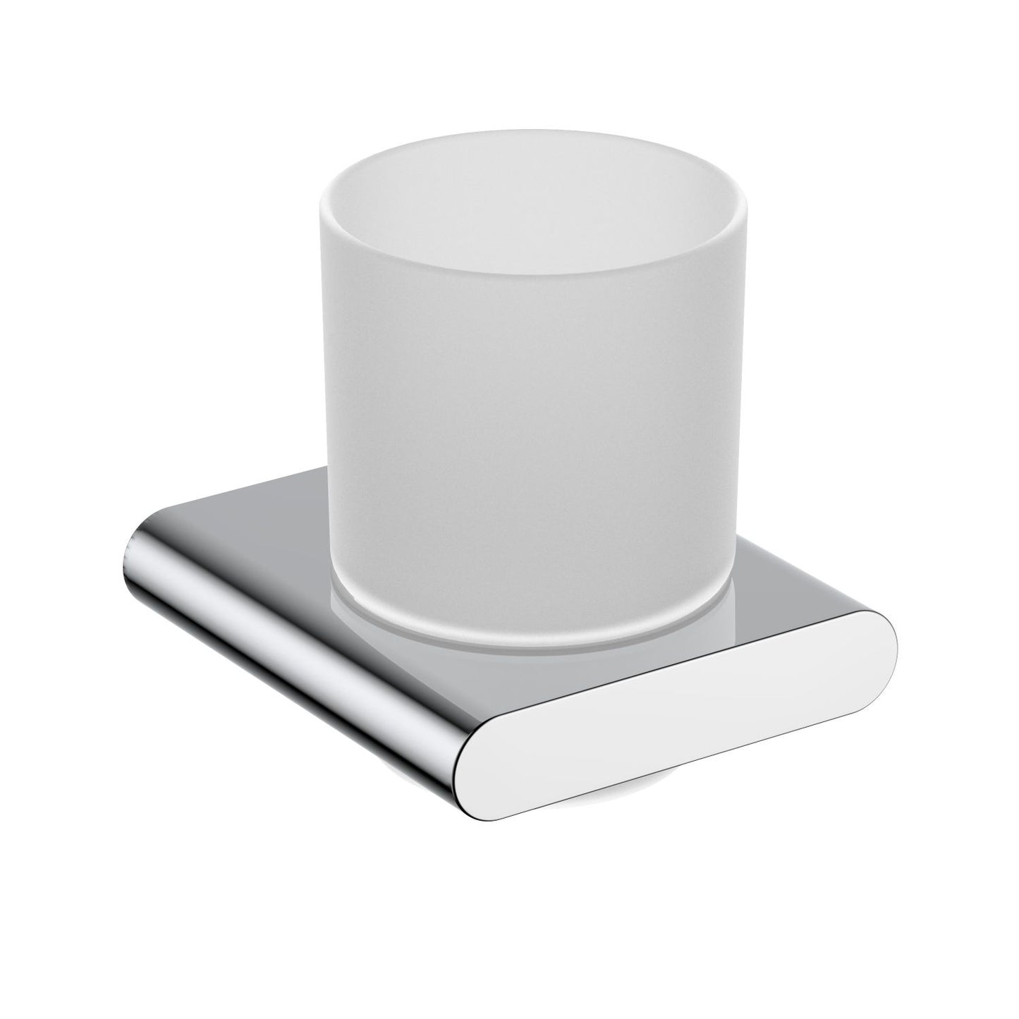 Minimalist Zinc Alloy Glass Holder with Frosted Glass Tumbler AA400031