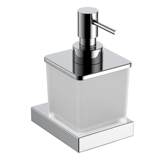 Luxury Zinc Alloy Soap Dispenser Holder with Frosted Glass Tumbler AA410038