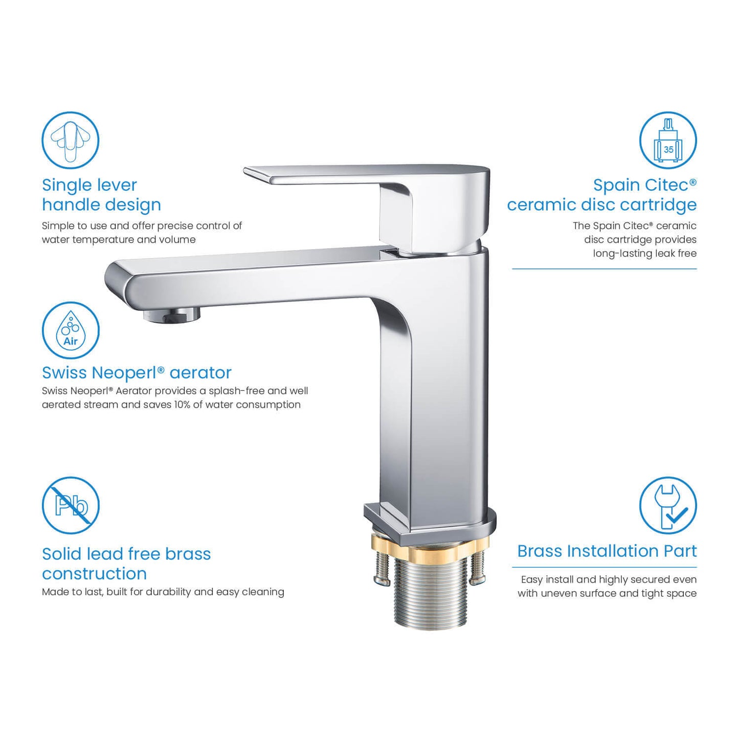 Blaze Single hole basin faucet AT010011