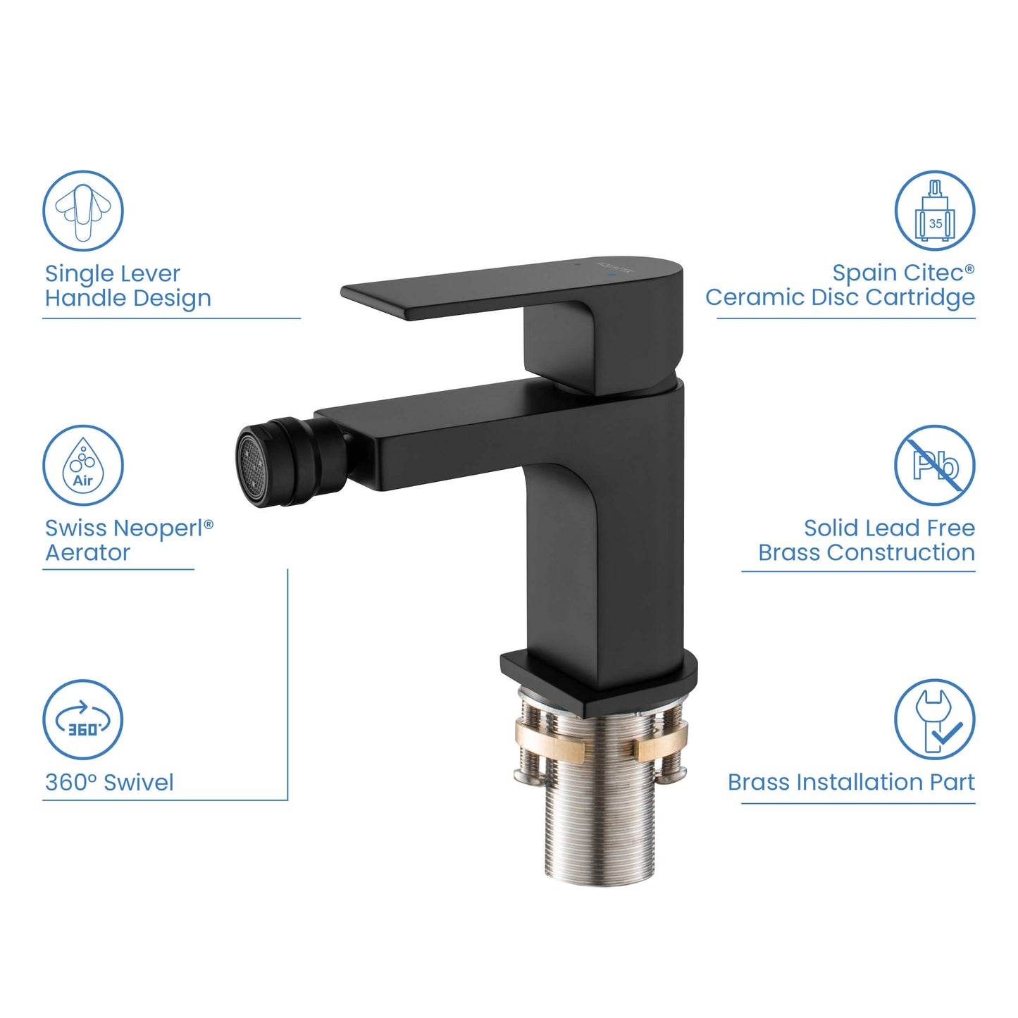 Blaze single hole Bidet mixer AT010031