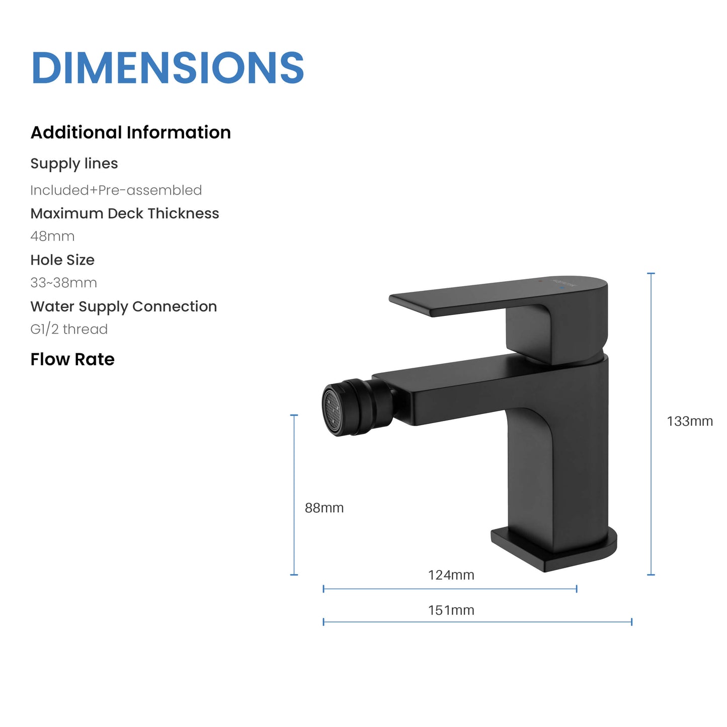 Blaze single hole Bidet mixer AT010031