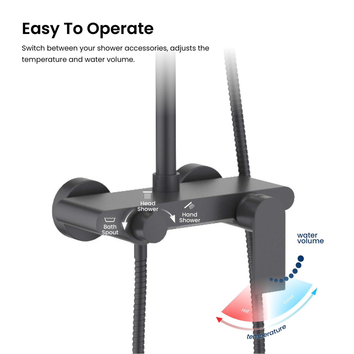 Blaze Wall mounted Shower column with 3 outlets AT010062