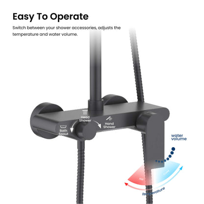 Blaze Wall mounted Shower column with 3 outlets AT010062