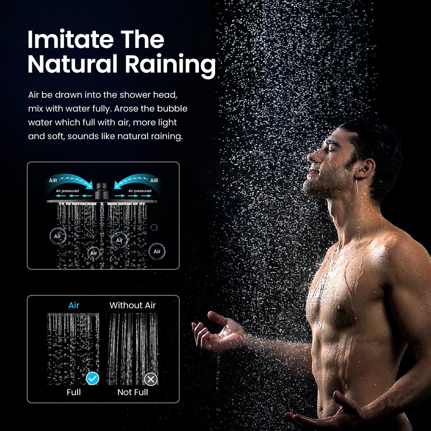 Blaze Wall mounted Shower column with 3 outlets AT010062