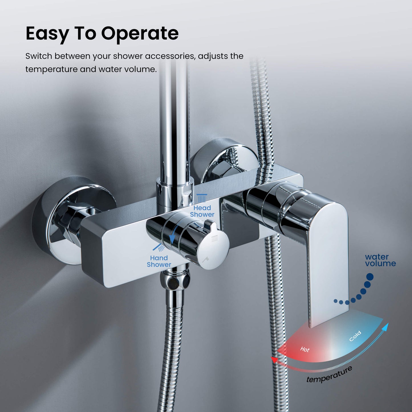 Blaze wall mounted Shower column with 2 outlets AT010064