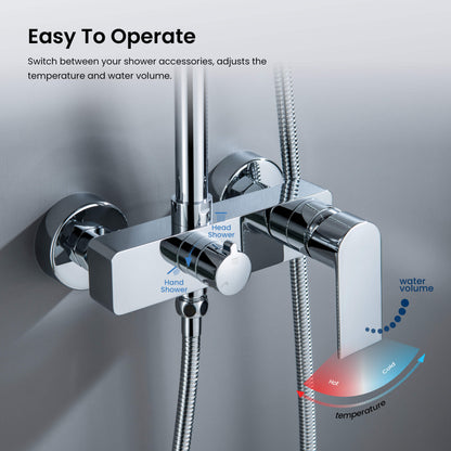 Blaze wall mounted Shower column with 2 outlets AT010064