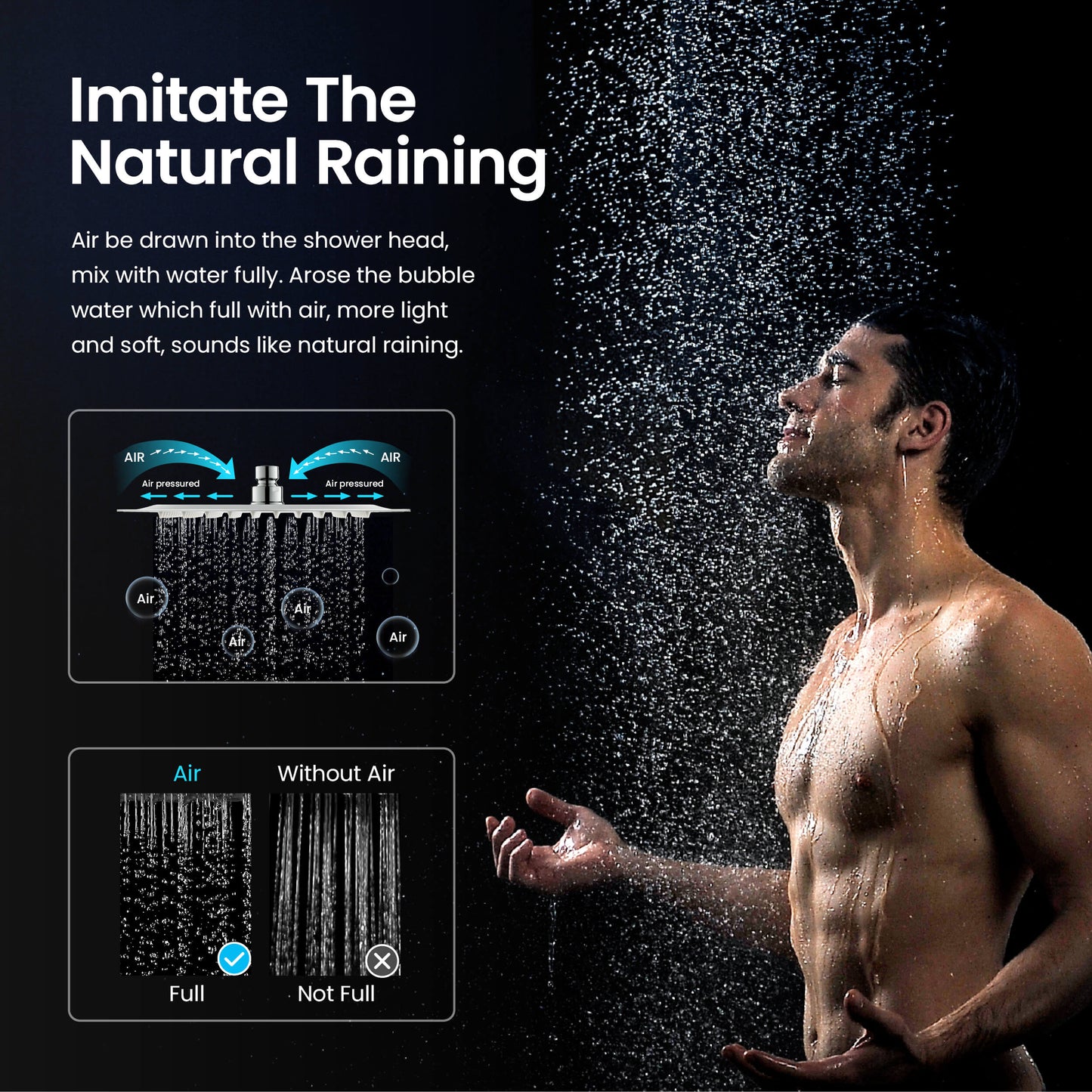 Blaze wall mounted Shower column with 2 outlets AT010064