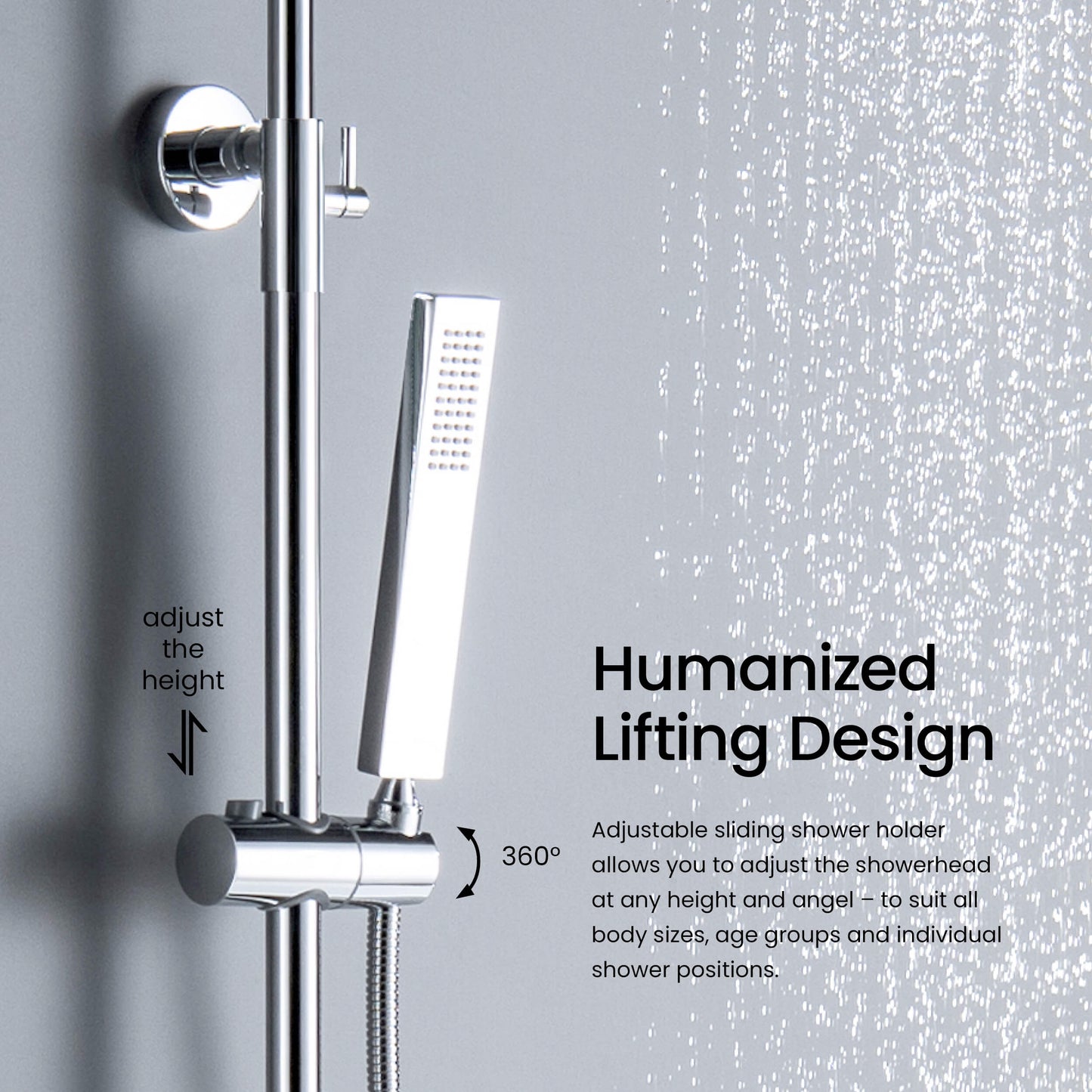 Blaze wall mounted Shower column with 2 outlets AT010064