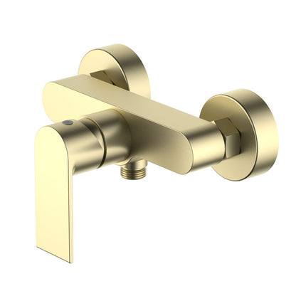 AT012100 wall-mounted shower mixer in brushed gold finish