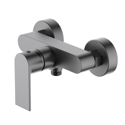 AT012100 solid brass shower mixer in brushed gunmetal finish