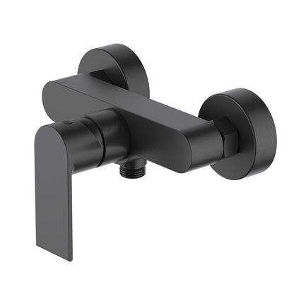AT012100 exposed single-function shower mixer in matte black finish