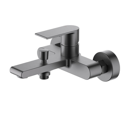 AT012200 solid brass bath shower faucet in brushed gunmetal finish