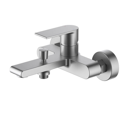 AT012200 single-handle bath shower mixer in brushed nickel finish