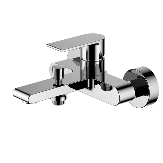 AT012200 wall-mounted solid brass bath shower mixer in chrome finish