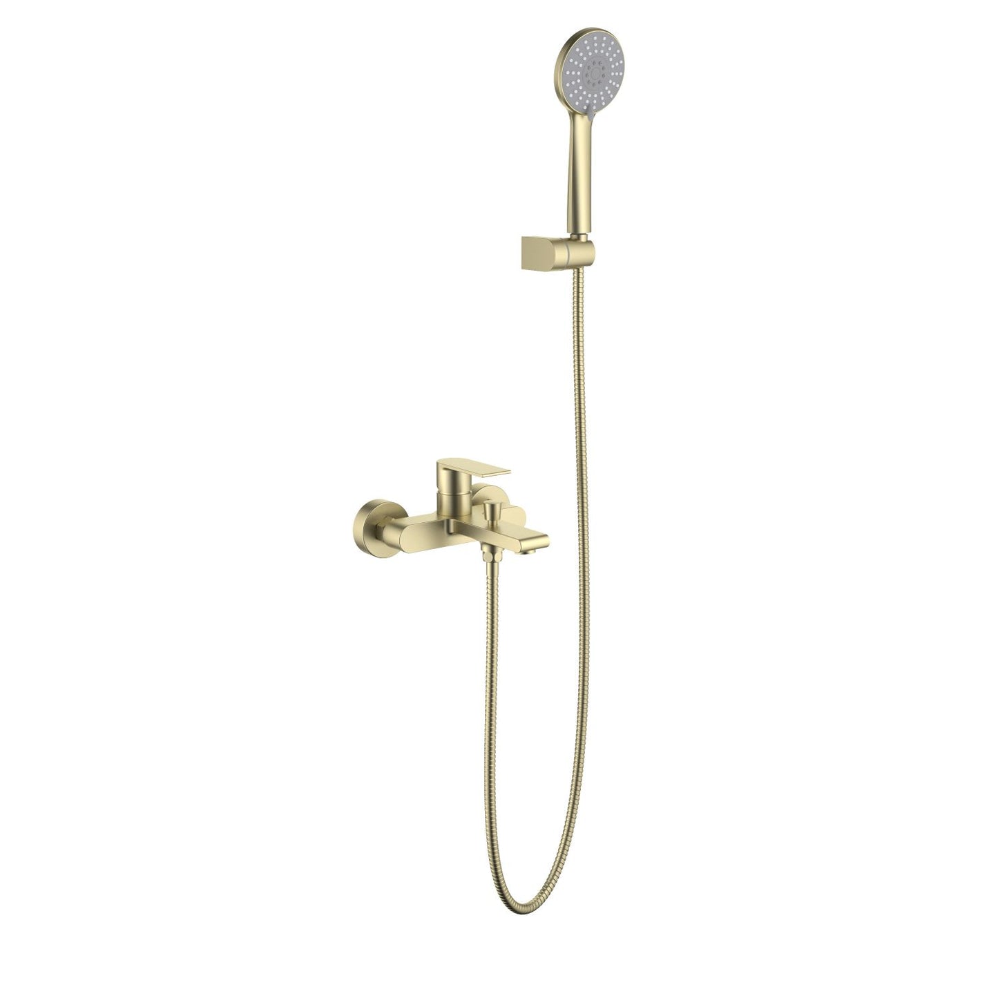 AT012202 wall-mounted bath shower mixer set in brushed gold finish