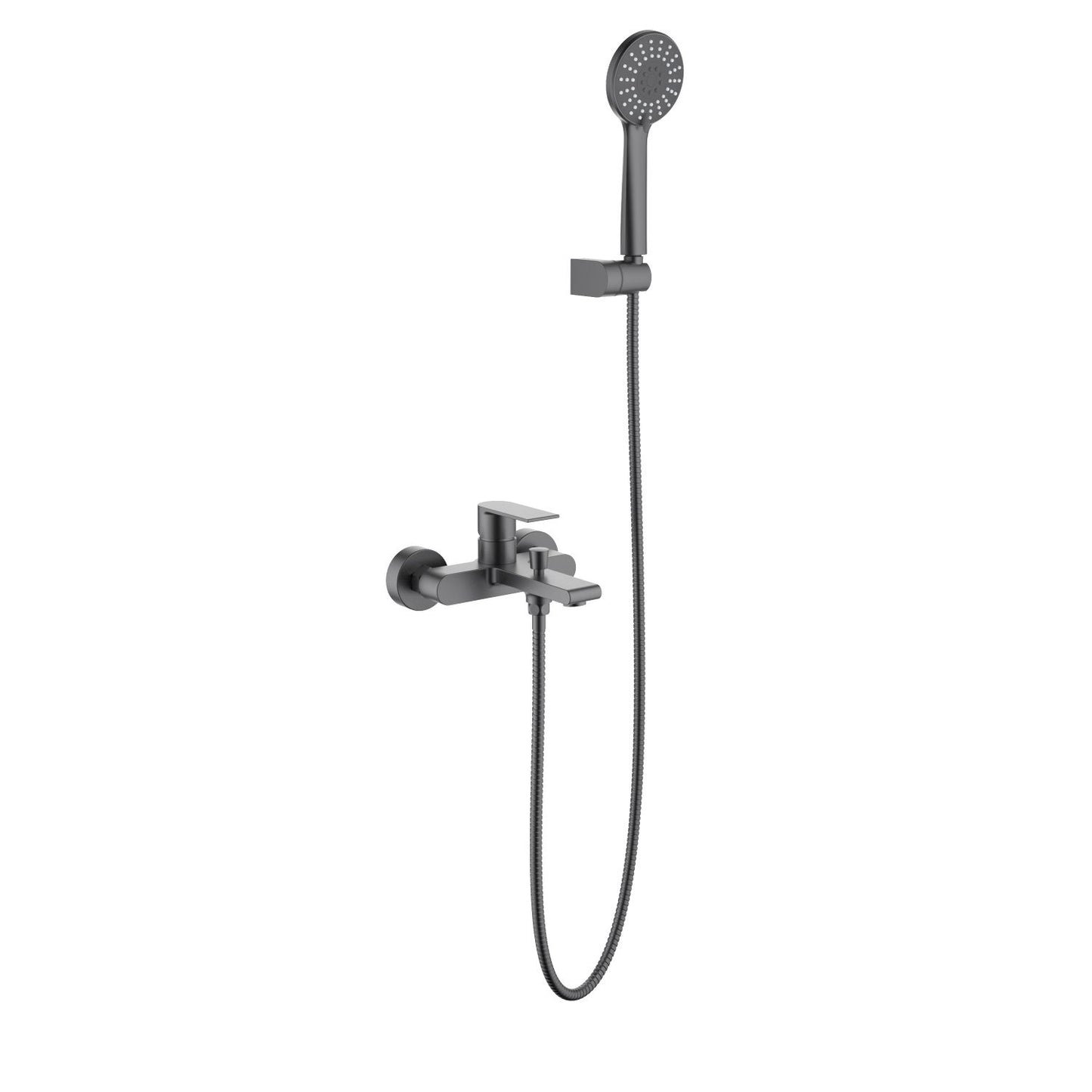 AT012202 brass bath shower mixer with hand shower in brushed gunmetal finish
