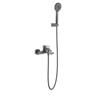 AT012202 brass bath shower mixer with hand shower in brushed gunmetal finish